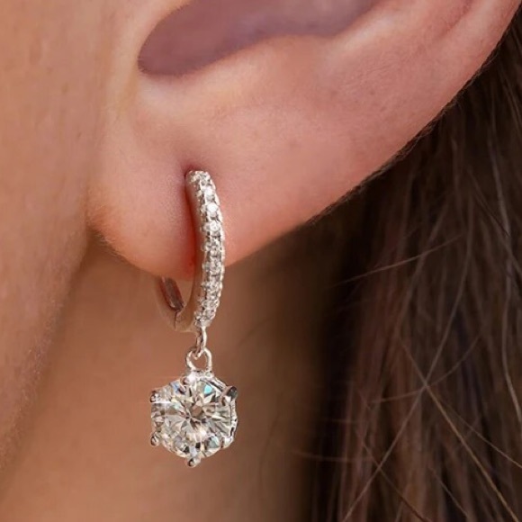 Sterling Silver Hoop Earrings - Picture 3 of 4